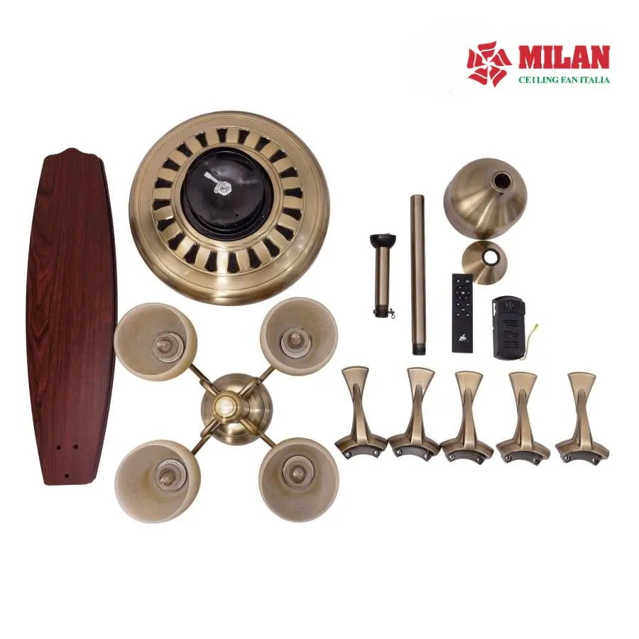 Chi tiết sản phẩm quạt trần phòng khách 5 cánh gỗ có đèn FY508