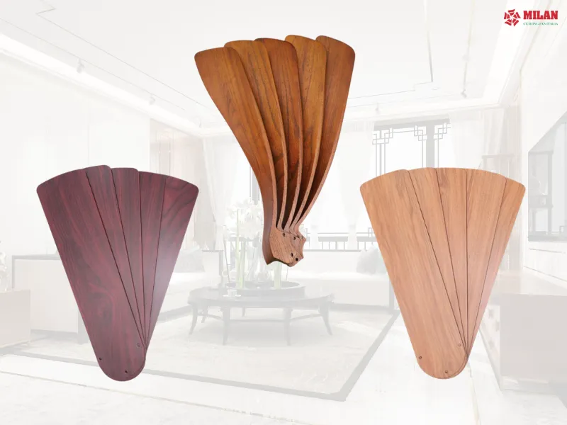 Chất liệu cánh quạt quyết định giá quạt trần gỗ.