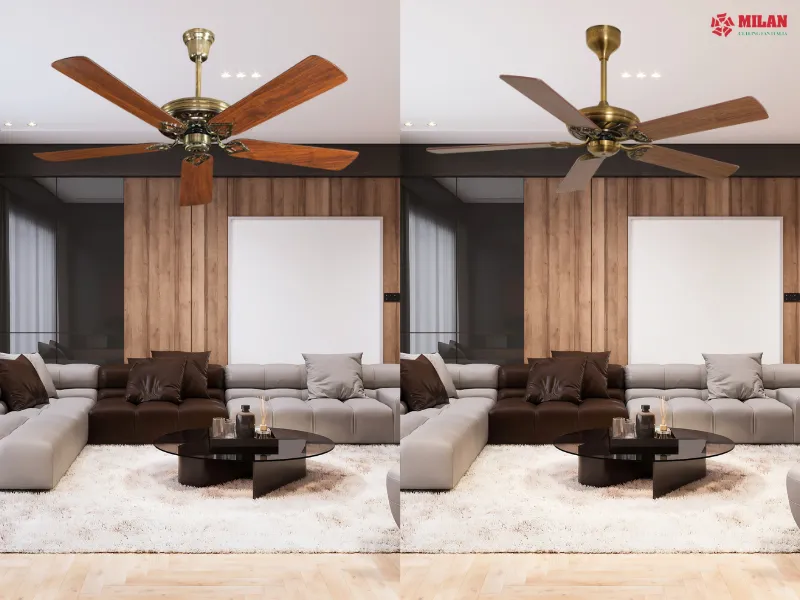 Sự khác biệt giữa 2 phân khúc quạt trần gỗ thấp và cao cấp.