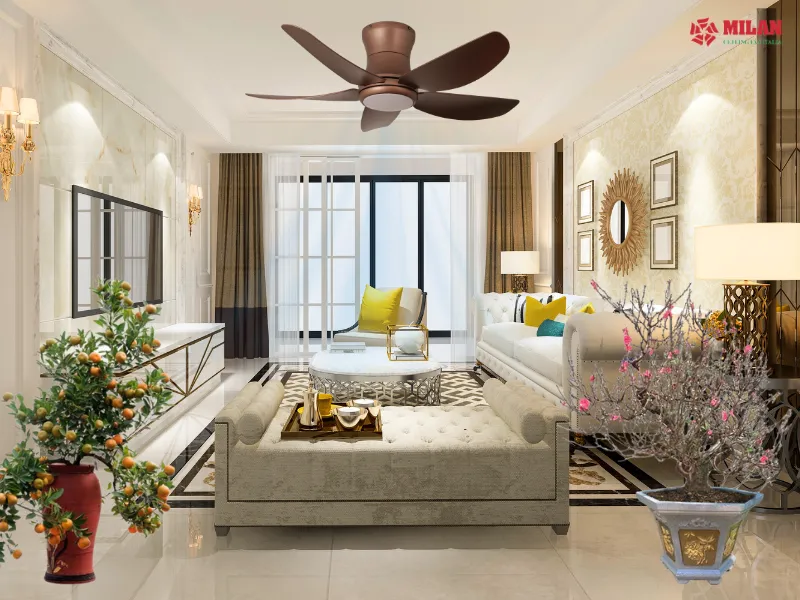 Quạt trần Milan cân bằng thẩm mỹ và hiệu năng.