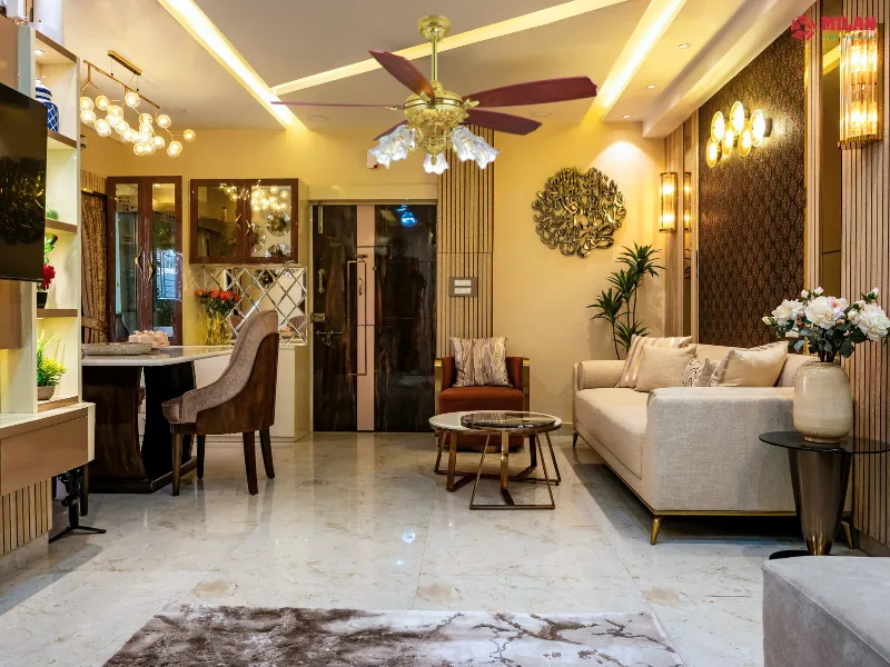 Quạt trần FY966 mạ vàng cho lưu lượng gió lớn.