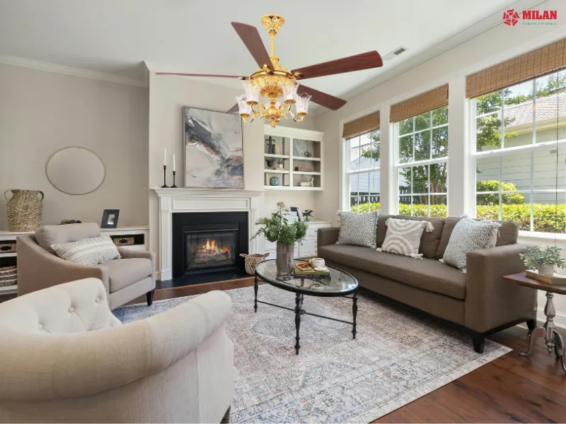 Quạt trần FY962 phù hợp nhiều phong cách nội thất.