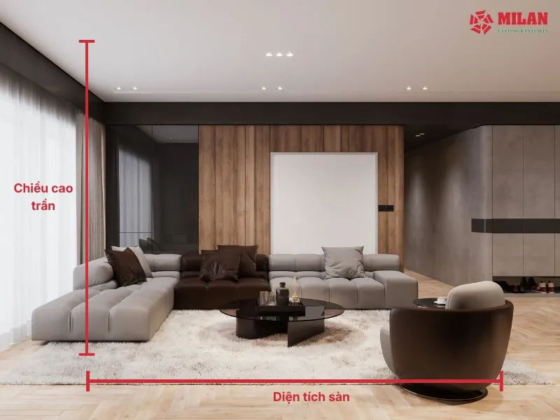 Lựa chọn quạt trần theo kích thước không gian.