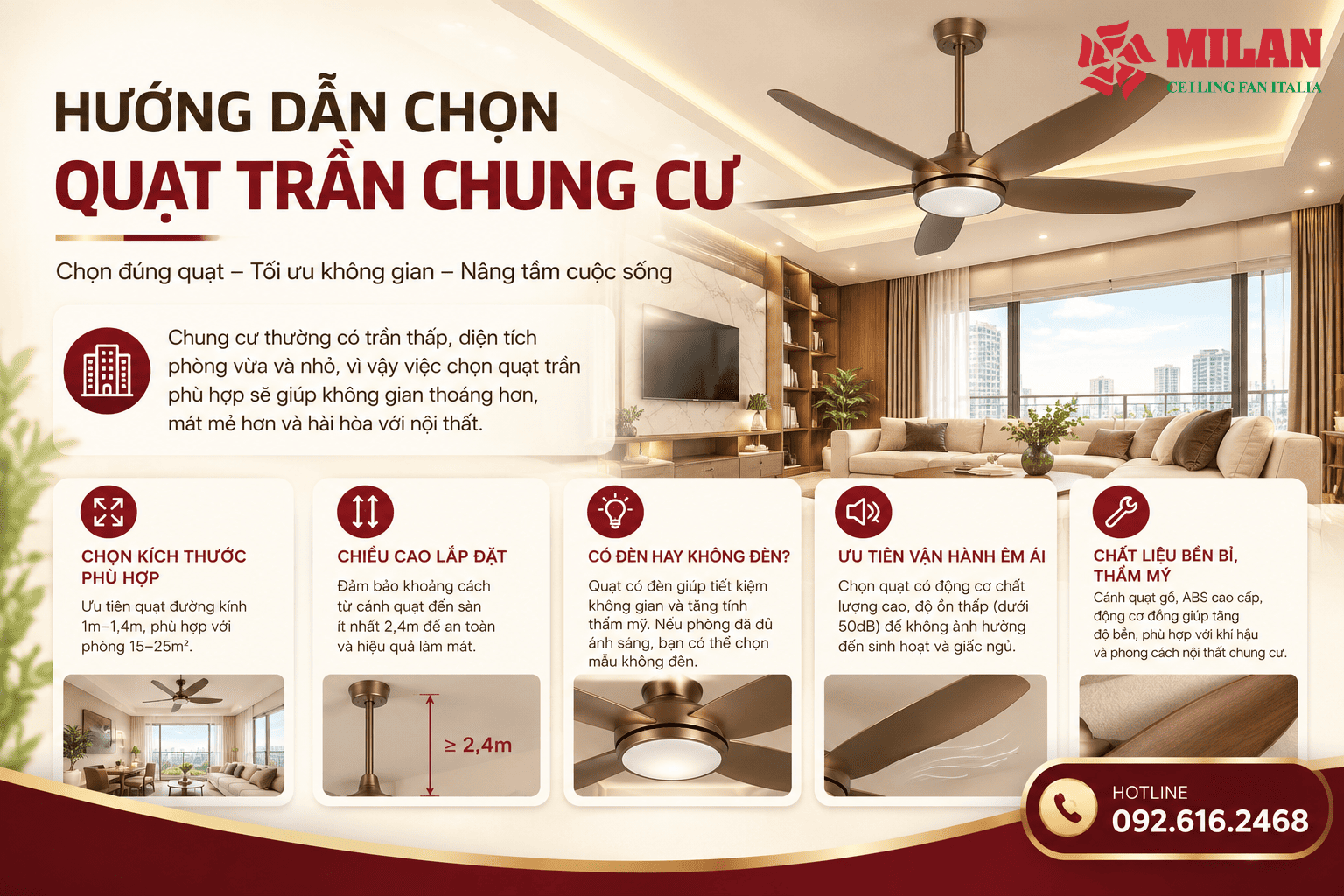 Hướng Dẫn Chọn Quạt Trần Chung Cư