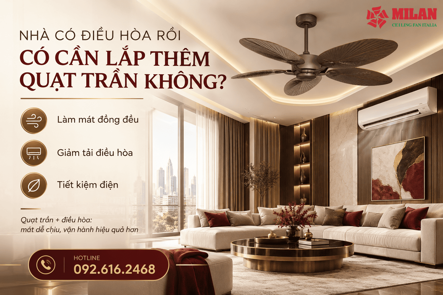 Nhà Có Điều Hòa Rồi Có Cần Lắp Thêm Quạt Trần Không?