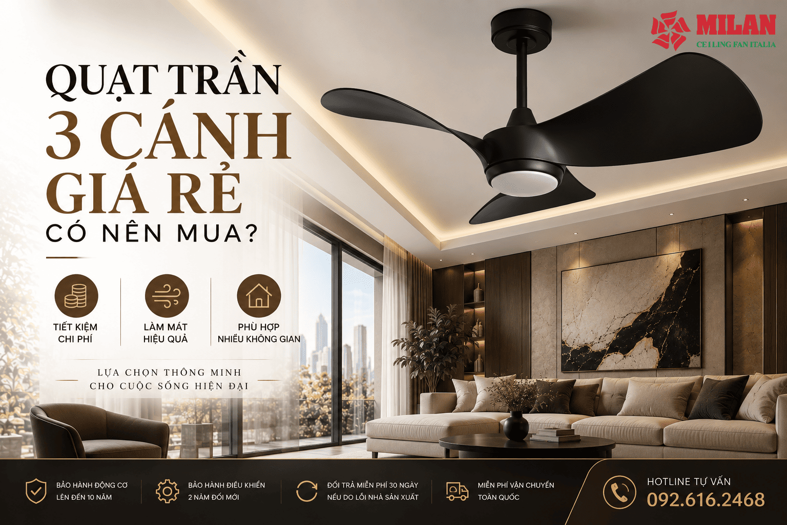 Quạt Trần 3 Cánh Giá Rẻ Có Nên Mua? So Sánh Các Phân Khúc Giá