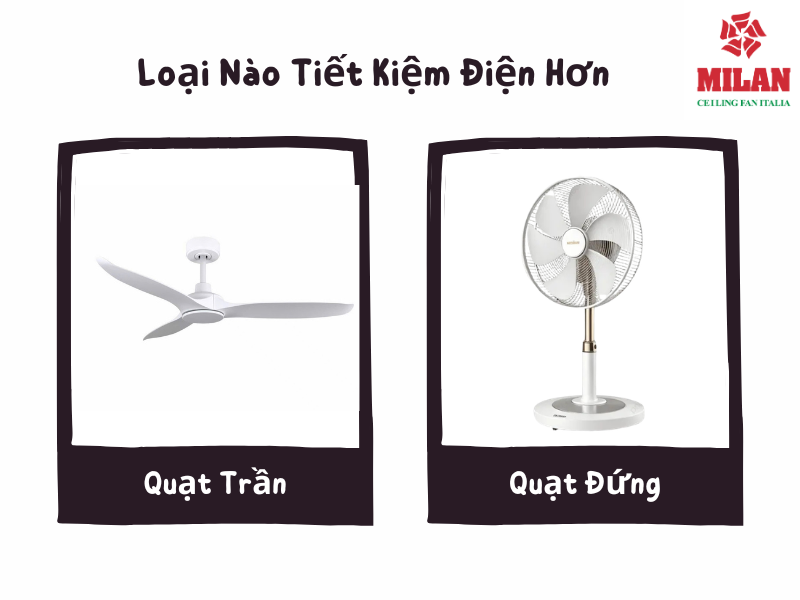 Quạt Trần 3 Cánh Và Quạt Đứng Loại Nào Tiết Kiệm Điện Hơn?