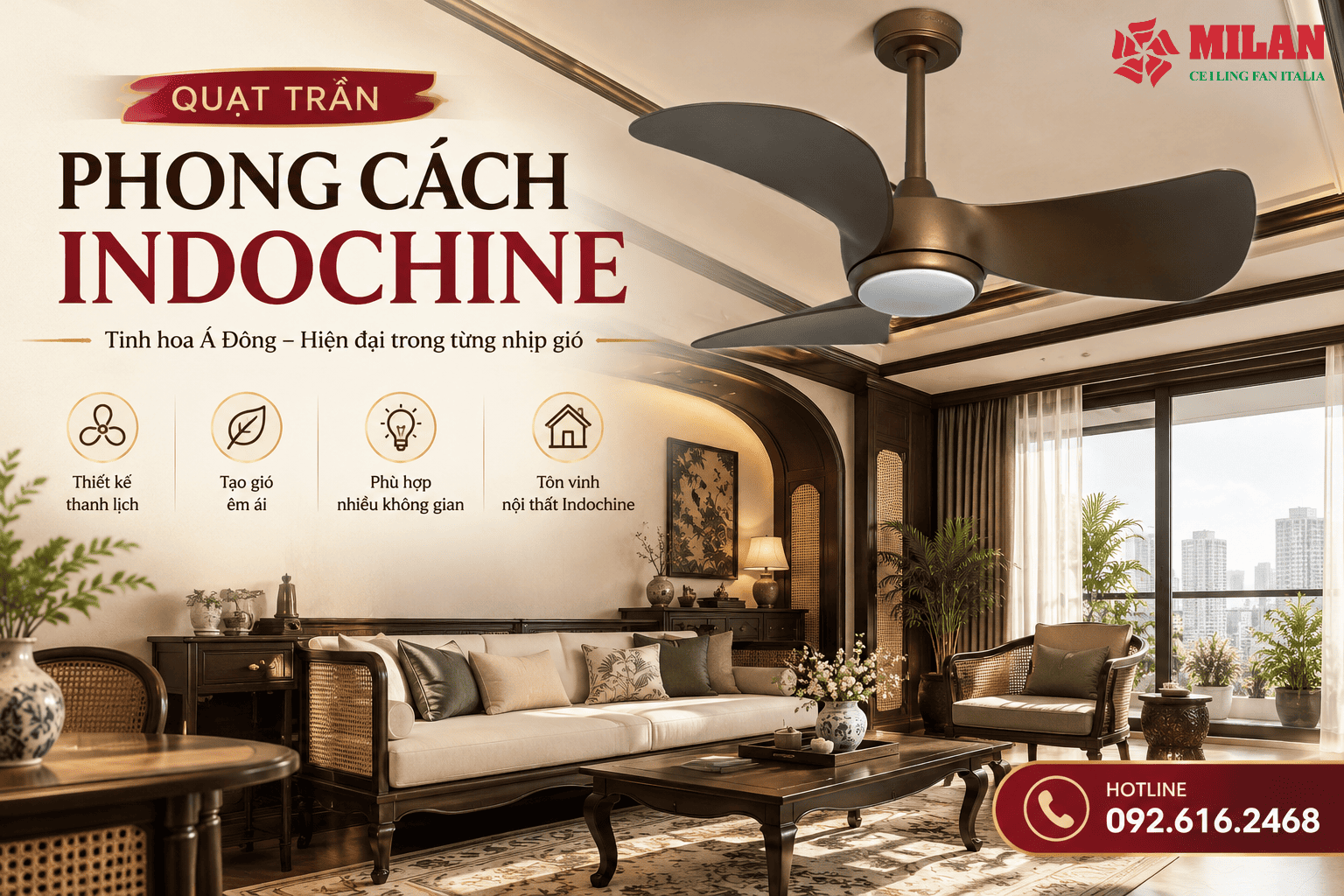 Quạt Trần Phong Cách Indochine: Nhận Diện Và Cách Phối