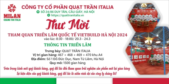 Thư mời tham dự hội chợ triển lãm VIETBUILD HÀ NỘI 2024